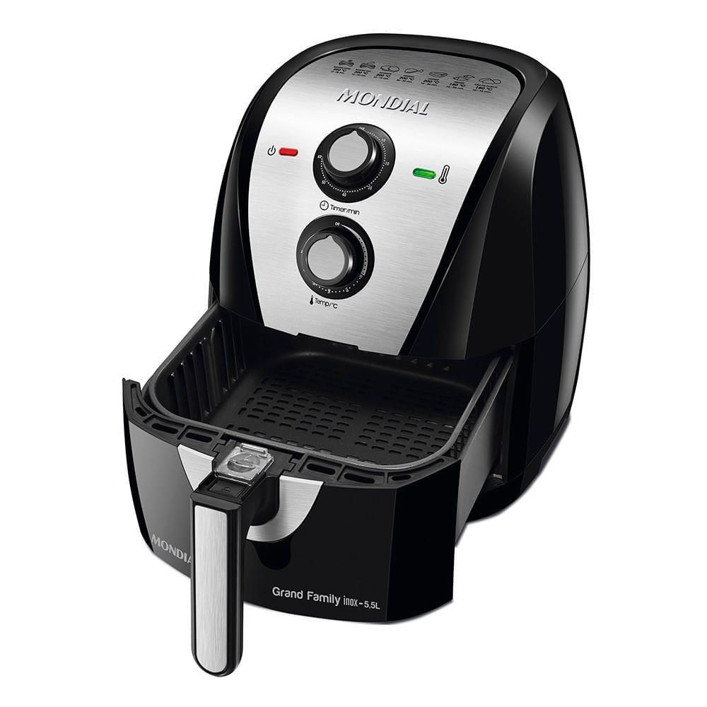 Encontraproduto.com.br - Fritadeira Mondial Air Fryer AF-55I Preta e Inox 5,5 Litros 220V