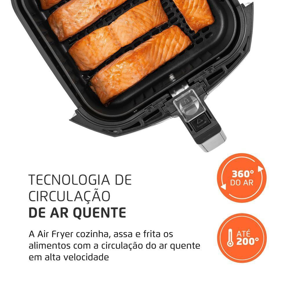 Encontraproduto.com.br - Fritadeira Mondial Air Fryer AF-55I Preta e Inox 5,5 Litros 220V