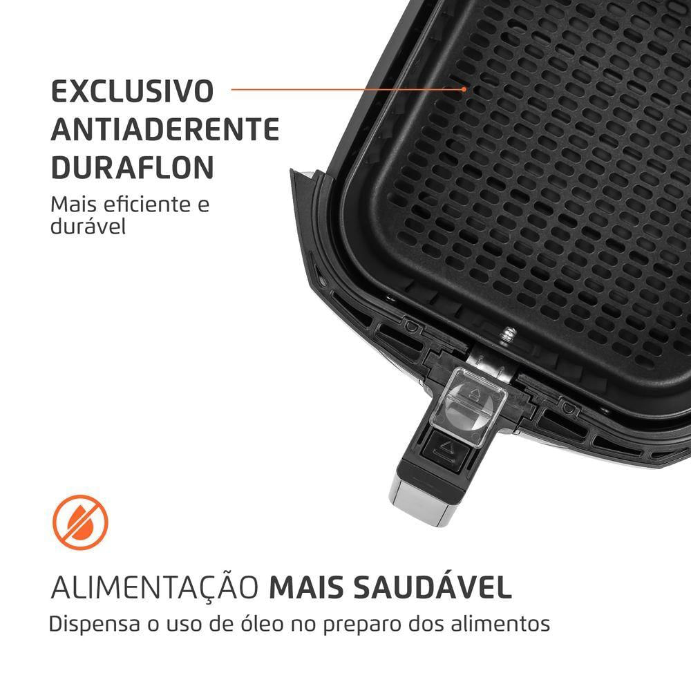 Encontraproduto.com.br - Fritadeira Mondial Air Fryer AF-55I Preta e Inox 5,5 Litros 220V