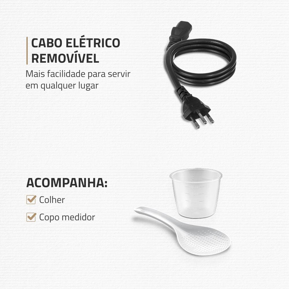 Encontraproduto.com.br - Panela de Pressão Elétrica 5 Litros Mondial Master Cooker PE38 Preta com Prata 127V