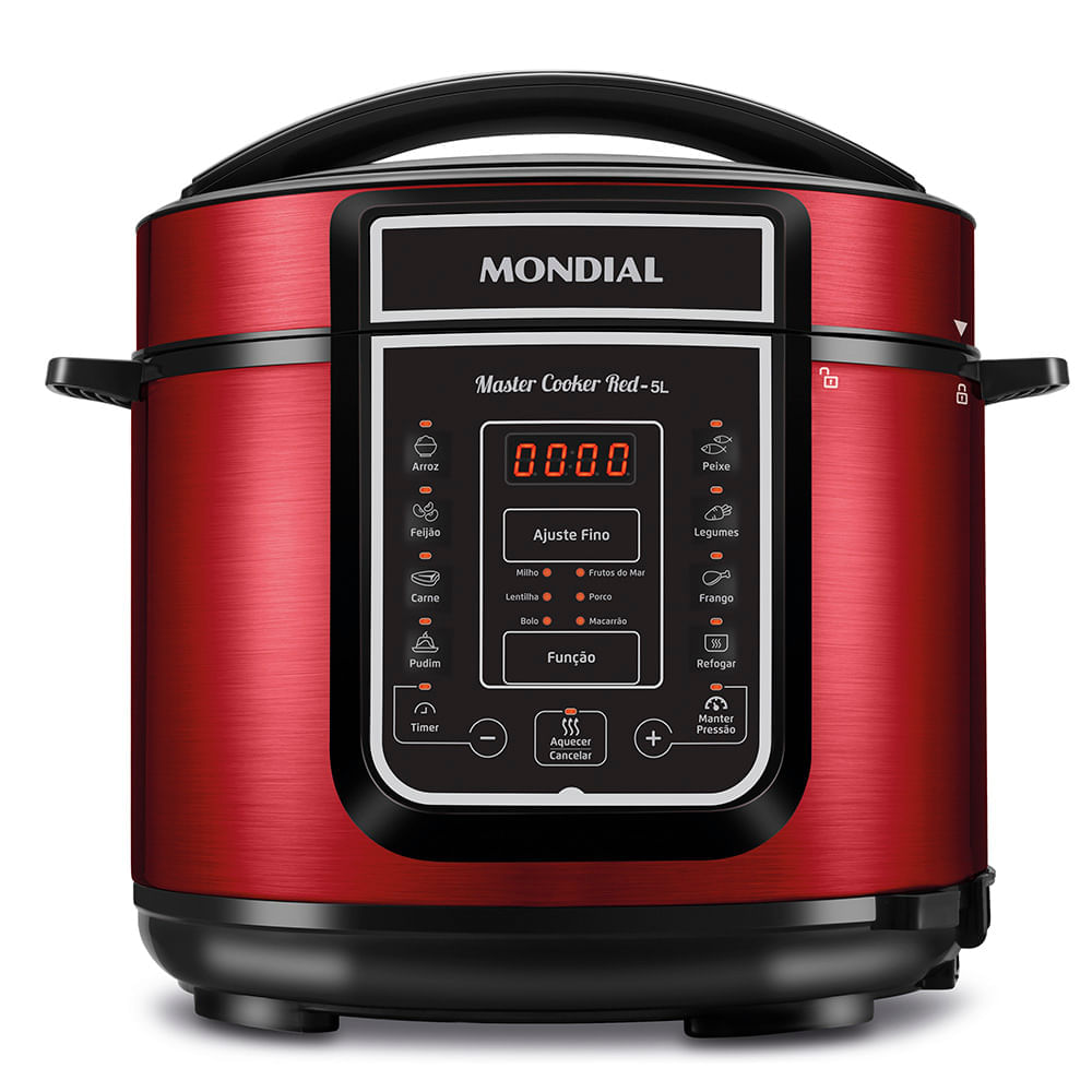 Encontraproduto.com.br - Panela de Pressão Elétrica Mondial Master Cooker Red PE-39