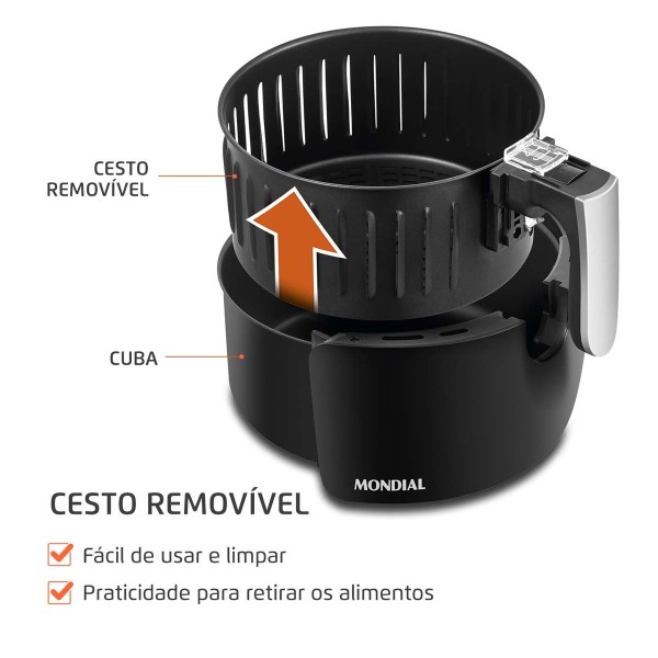 Encontraproduto.com.br - Fritadeira Sem Óleo Air Fryer 3,5L Mondial AF-30-DI