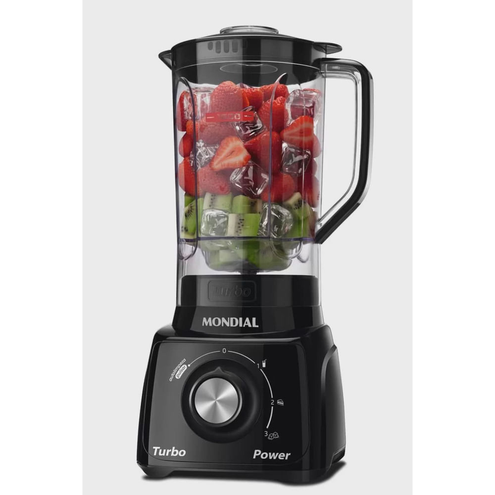 Encontraproduto.com.br - Liquidificador Mondial com Filtro L99 FB 500W 2,2L Preto 220V
