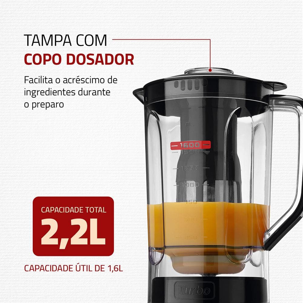 Encontraproduto.com.br - Liquidificador Mondial com Filtro L99 FB 500W 2,2L Preto 220V