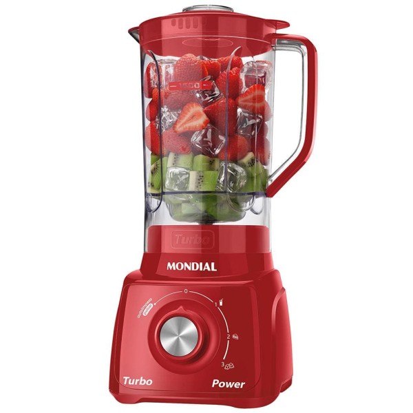 Encontraproduto.com.br - Liquidificador Mondial com Filtro L99 FR 500W 2,2L Vermelho 127V