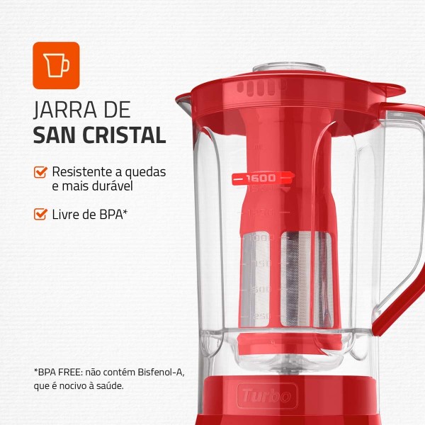 Encontraproduto.com.br - Liquidificador Mondial com Filtro L99 FR 500W 2,2L Vermelho 127V