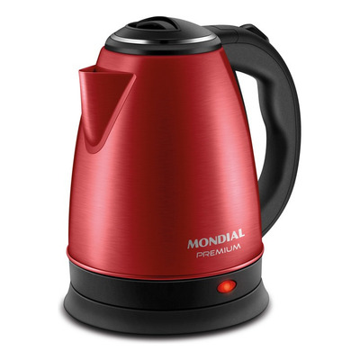 Chaleira Elétrica Mondial Pratic Inox Vermelho/Inox 220V
