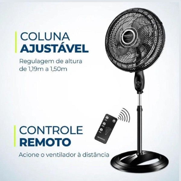 Encontraproduto.com.br - Ventilador de Coluna Mondial com Controle Remoto 40CM com 8 Pás VTX40CR