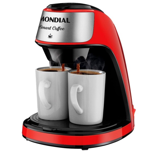 Encontraproduto.com.br - Cafeteira Elétrica Mondial Smart Coffee C-42-2X-B com 2 Xícaras Vermelha - 220V