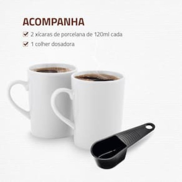 Encontraproduto.com.br - Cafeteira Elétrica Mondial Smart Coffee C-42-2X-B com 2 Xícaras Vermelha - 220V