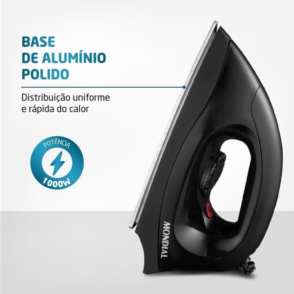 Encontraproduto.com.br - Ferro de Passar Roupa a Seco Mondial Fsn-55-B Preto - 220V