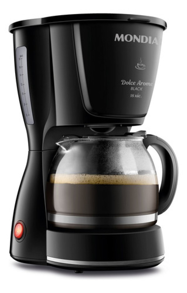 Cafeteira Elétrica Mondial Dolce Arome Preta 18 Xícaras - 220V