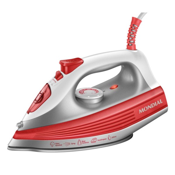 Ferro de Passar à Vapor FVN01 Mondial  Branco 127V