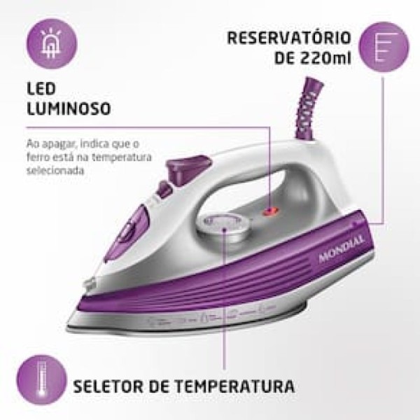 Encontraproduto.com.br - Ferro a Vapor Mondial FVN-01-P