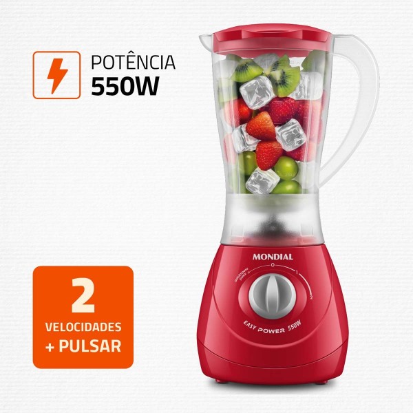 Encontraproduto.com.br - Liquidificador Mondial Easy Power L550 Vermelho 127V