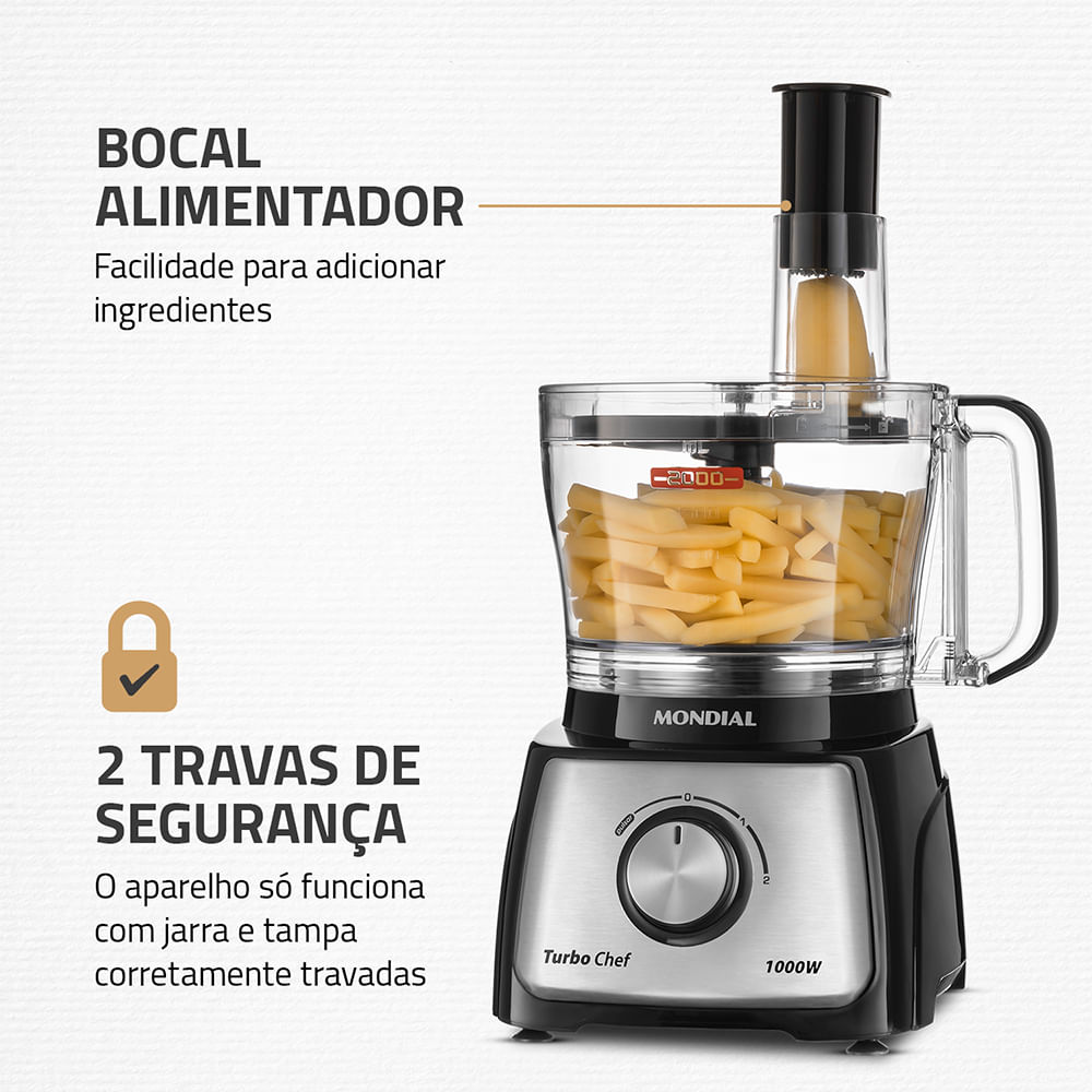 Encontraproduto.com.br - Multiprocessador Turbo Chef 5 Em 1 Mondial - Mpn-01-b Multiprocessador Mpn-01-b 220v/60hz .
