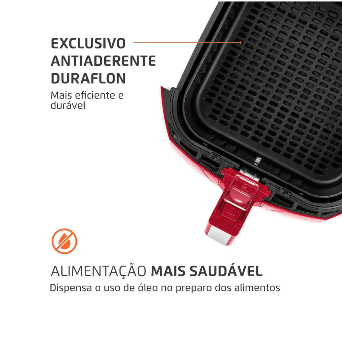 Encontraproduto.com.br - Fritadeira Mondial Air Fryer 4 Litros Afn-40-fr 1500w Vermelho 220v
