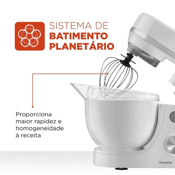 Encontraproduto.com.br - Batedeira Planetária Mondial BP-03W-2B com 12 Velocidades e 700 W - Branca