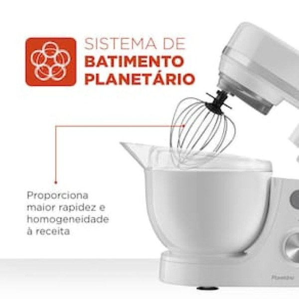 Encontraproduto.com.br - Batedeira Planetária Mondial BP-03W-2B com 12 Velocidades e 700 W - Branca