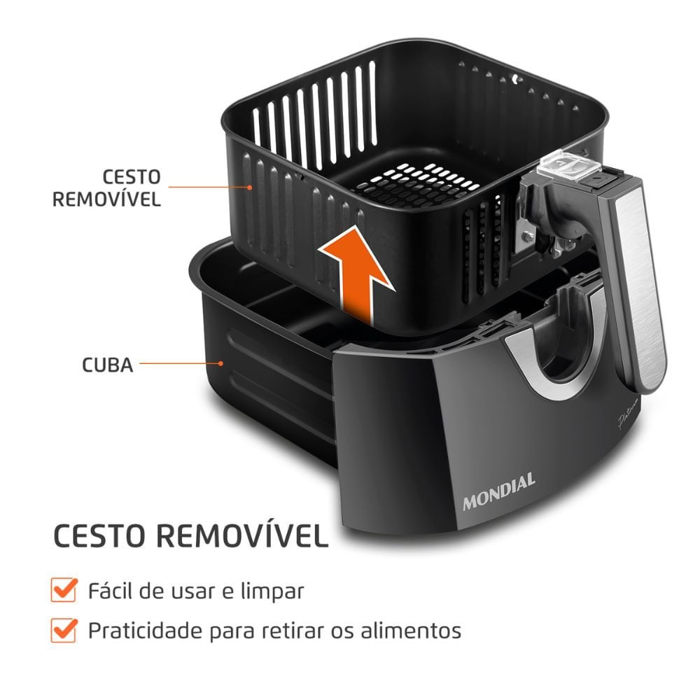 Encontraproduto.com.br - Fritadeira Sem Óleo Air Fryer 4L Mondial AFN-40-PI