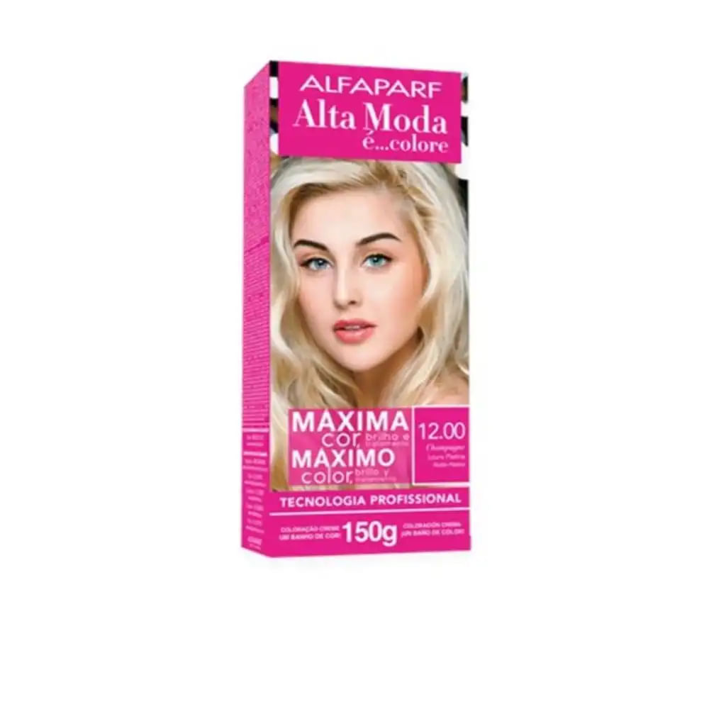 Encontraproduto.com.br - Tintura Capilar Alta Moda Especial 12.00 Louro Platina com Óleo de Coco