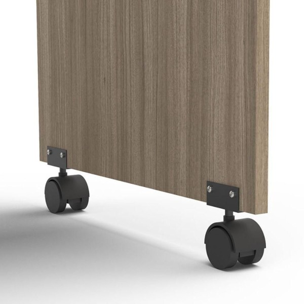 Encontraproduto.com.br - Mesa Osaka 90cm Com 3 Gavetas Com Rodízio Politorno Castanho