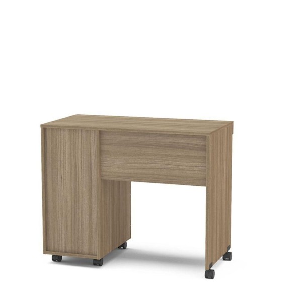 Encontraproduto.com.br - Mesa Osaka 90cm Com 3 Gavetas Com Rodízio Politorno Castanho