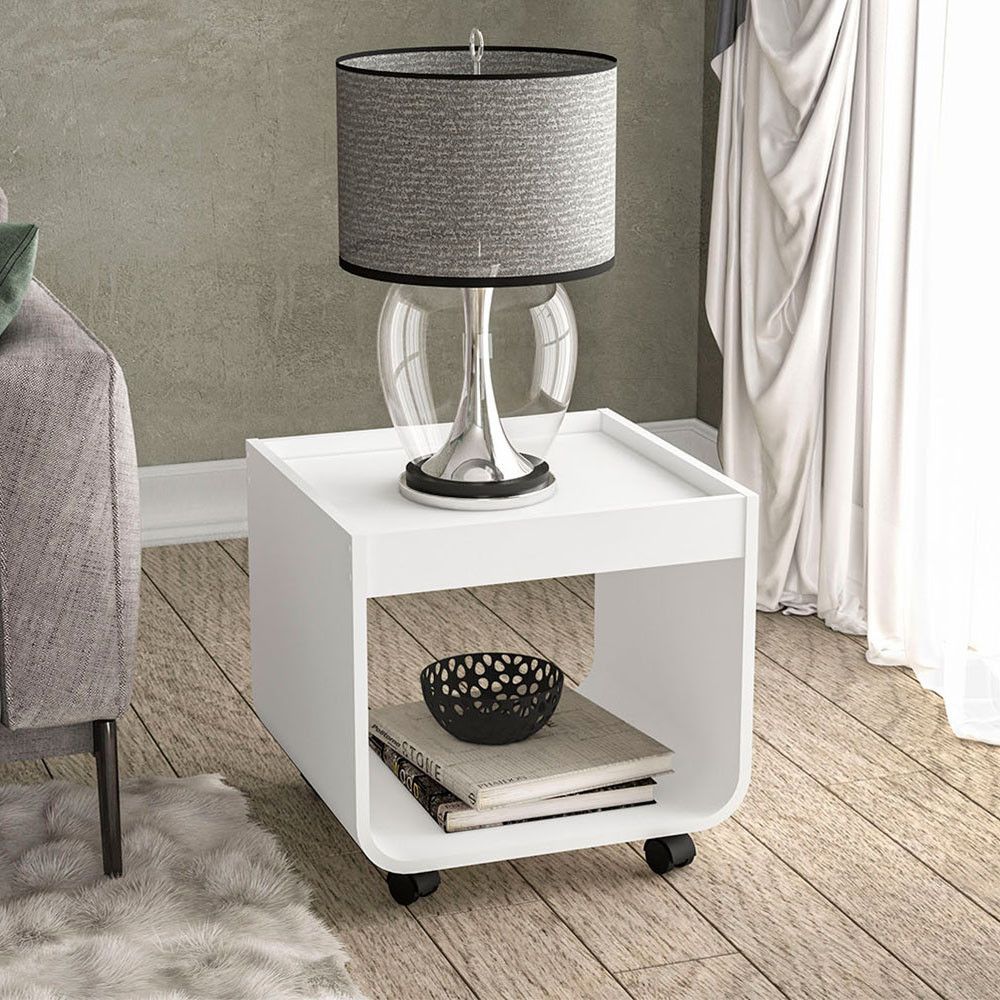 Mesa Lateral índia 1 Nicho Em Mdp Politorno Branco