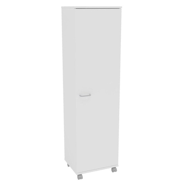 Encontraproduto.com.br - Armário Multiuso Politorno Pompeia com 1 Porta, 3 Prateleiras e Suporte para Vassoura e Pá - Branco
