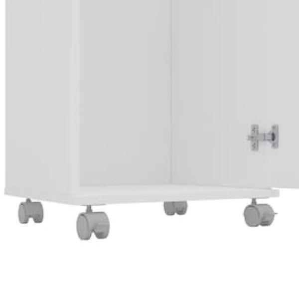Encontraproduto.com.br - Armário Multiuso Politorno Pompeia com 1 Porta, 3 Prateleiras e Suporte para Vassoura e Pá - Branco