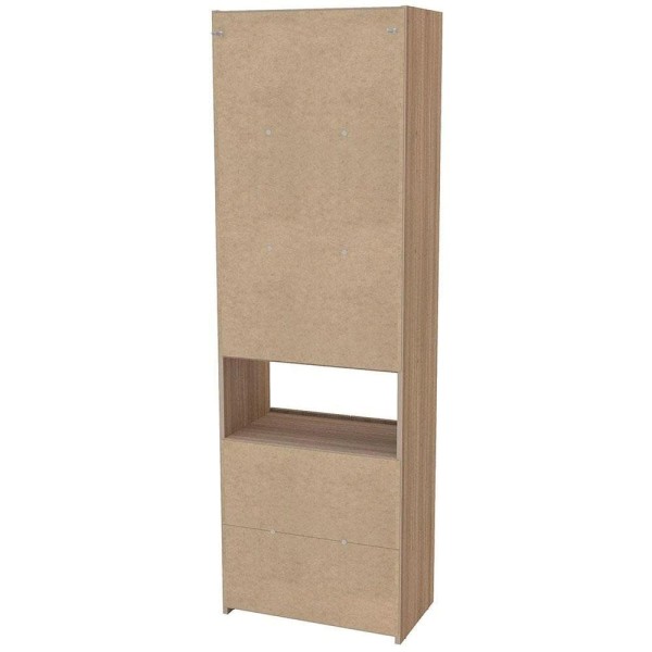 Encontraproduto.com.br - Armário Multiuso Politorno Goiânia 2 Portas 3 Prateleiras E Mesa Retrátil Com Chave Castanho