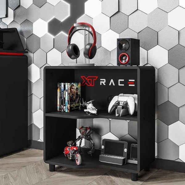 Estante Gamer e Escritório Xt Racer Force One Politorno Preto com Vermelho