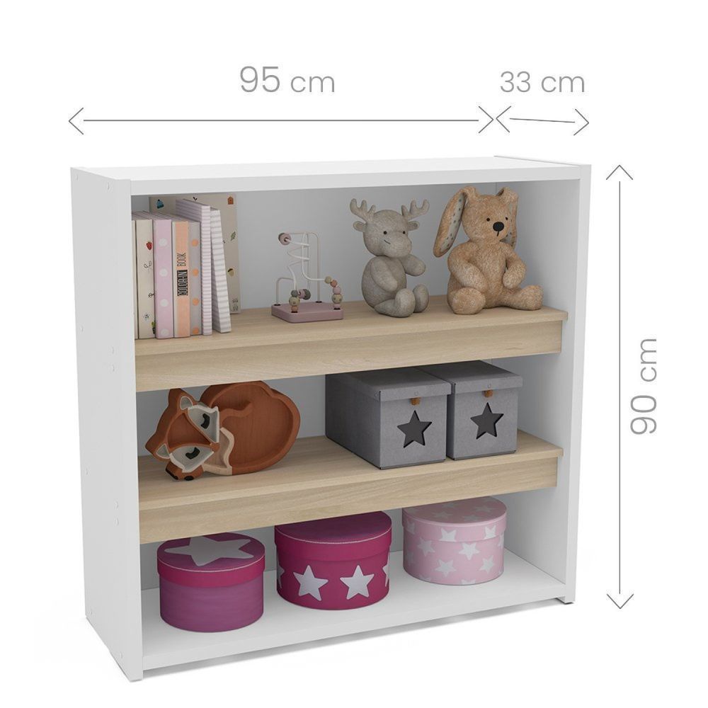 Encontraproduto.com.br - Estante Montessoriana Alice 2 Prateleiras 3 Nichos Em Estrutura De 25mm Branco