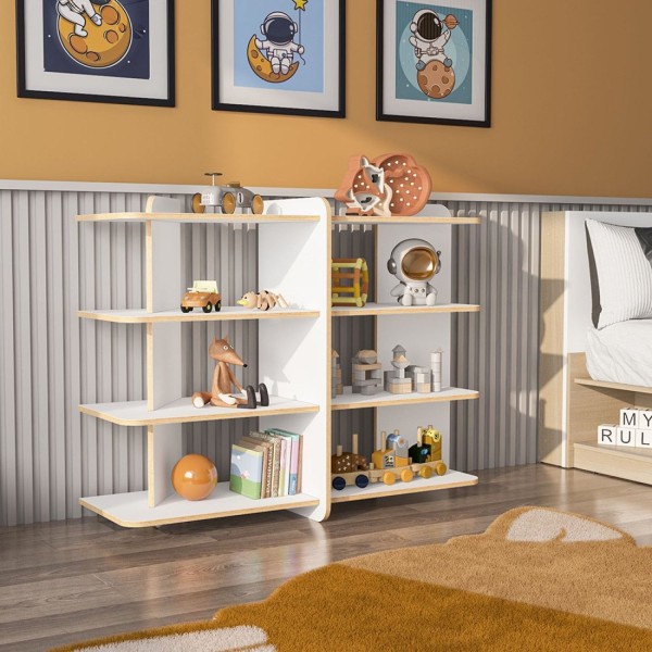 Encontraproduto.com.br - Estante Montessoriana Ravi Cantos Arredondados Com Certificação Fsc® Branco
