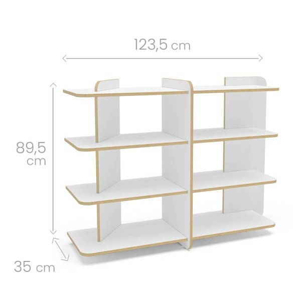 Encontraproduto.com.br - Estante Montessoriana Ravi Cantos Arredondados Com Certificação Fsc® Branco