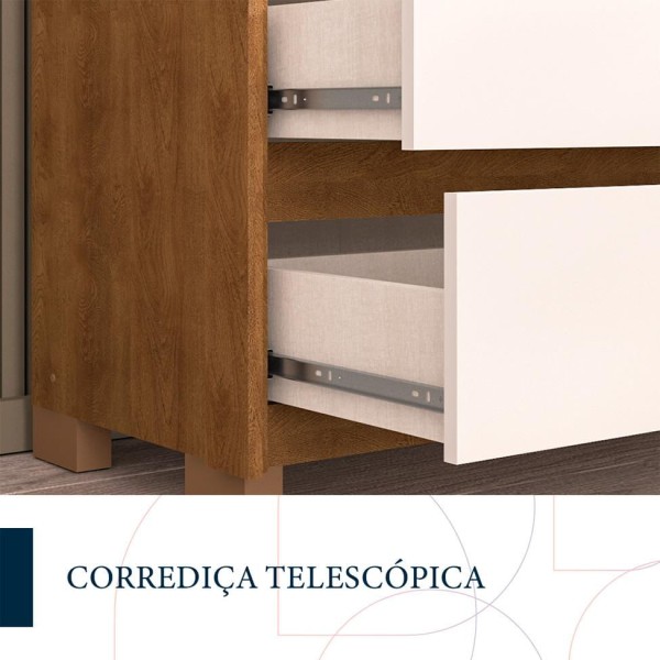 Encontraproduto.com.br - Cômoda Coimbra 8 GV Freijó e Off White