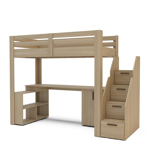 Encontraproduto.com.br - Cama Alta Juvenil Star Plus com Escada e Escrivaninha Legno Salinas - Casatema