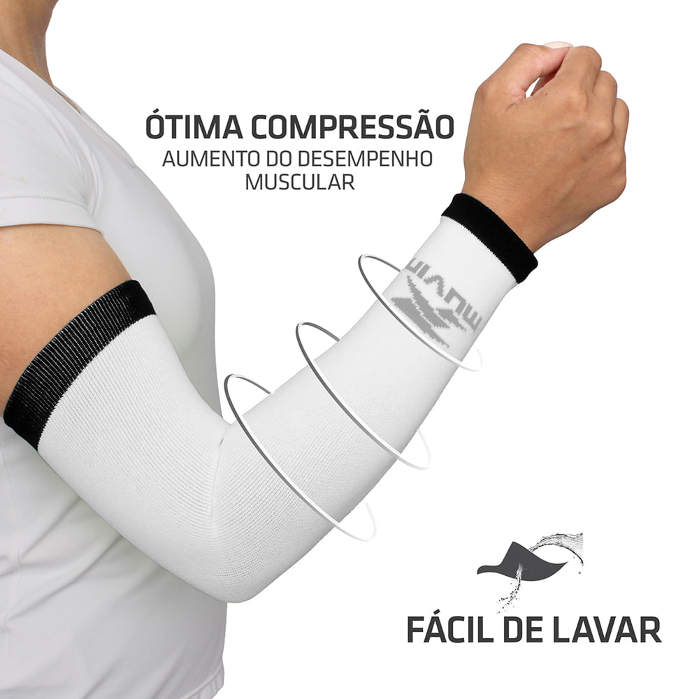 Manguito Longo Solid Muvin para Compressão dos Músculos do Braço em Caminhadas