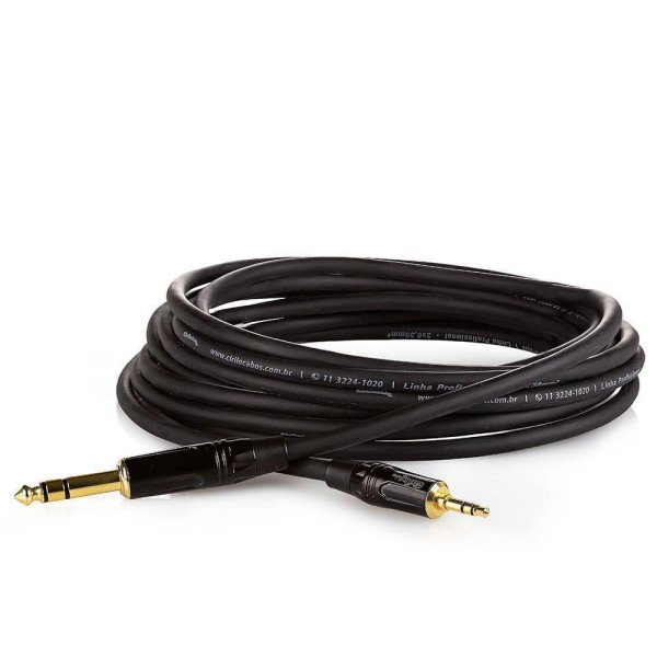 Encontraproduto.com.br - Cabo P2 Estereo Para P10 Estereo Profissional - 50 Metros