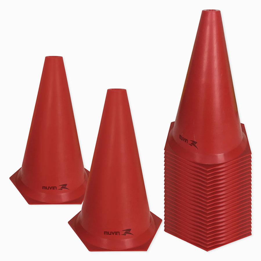 Cone de Marcação de Plástico - 24cm - Kit com 24