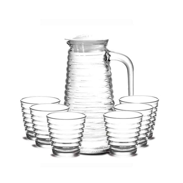 Encontraproduto.com.br - Kit Jarra 1,1 + 6 Taças Espiral Class Home