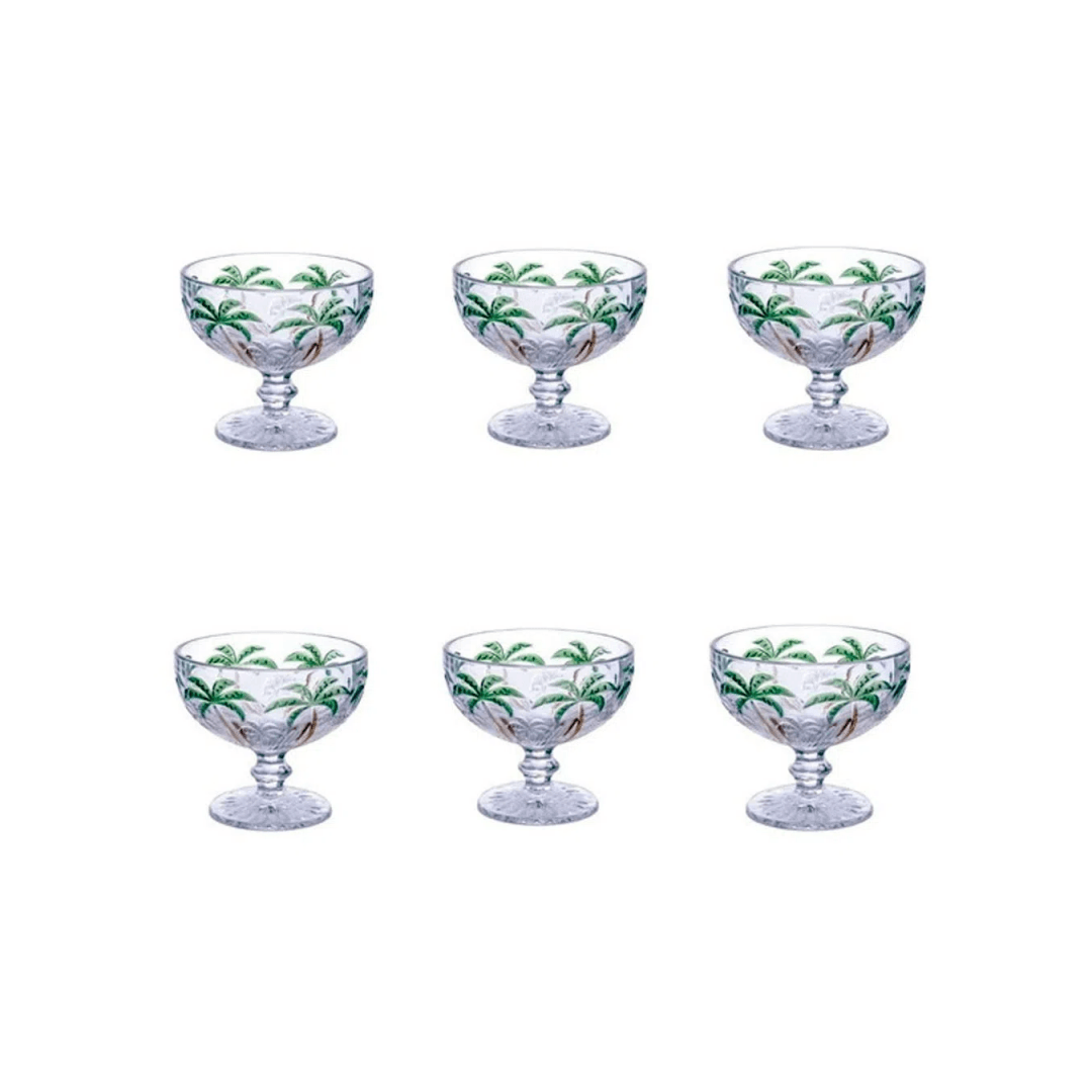 Encontraproduto.com.br - Jogo taças de coquetel em vidro Class Home Palm Tree 310ml 6 peças