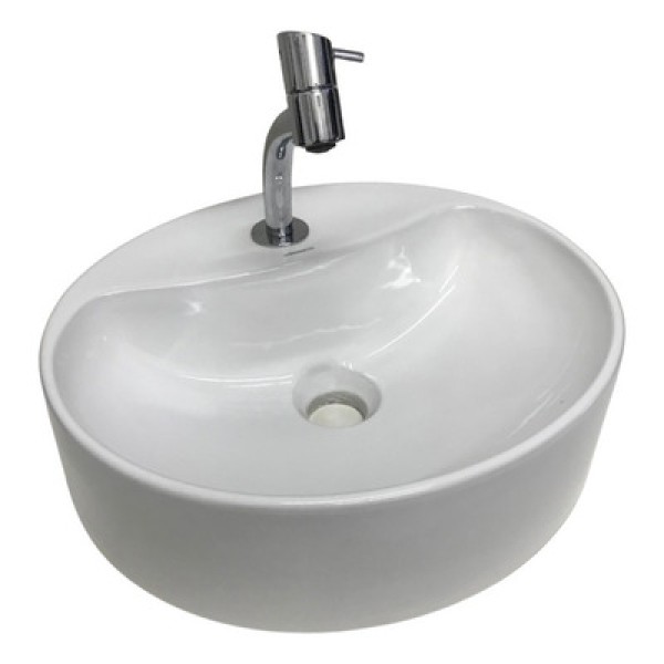 Encontraproduto.com.br - Cuba de Apoio Para Banheiro Lorenzetti Oval AO-01 com Torneira e Acessórios de Instalação Branca