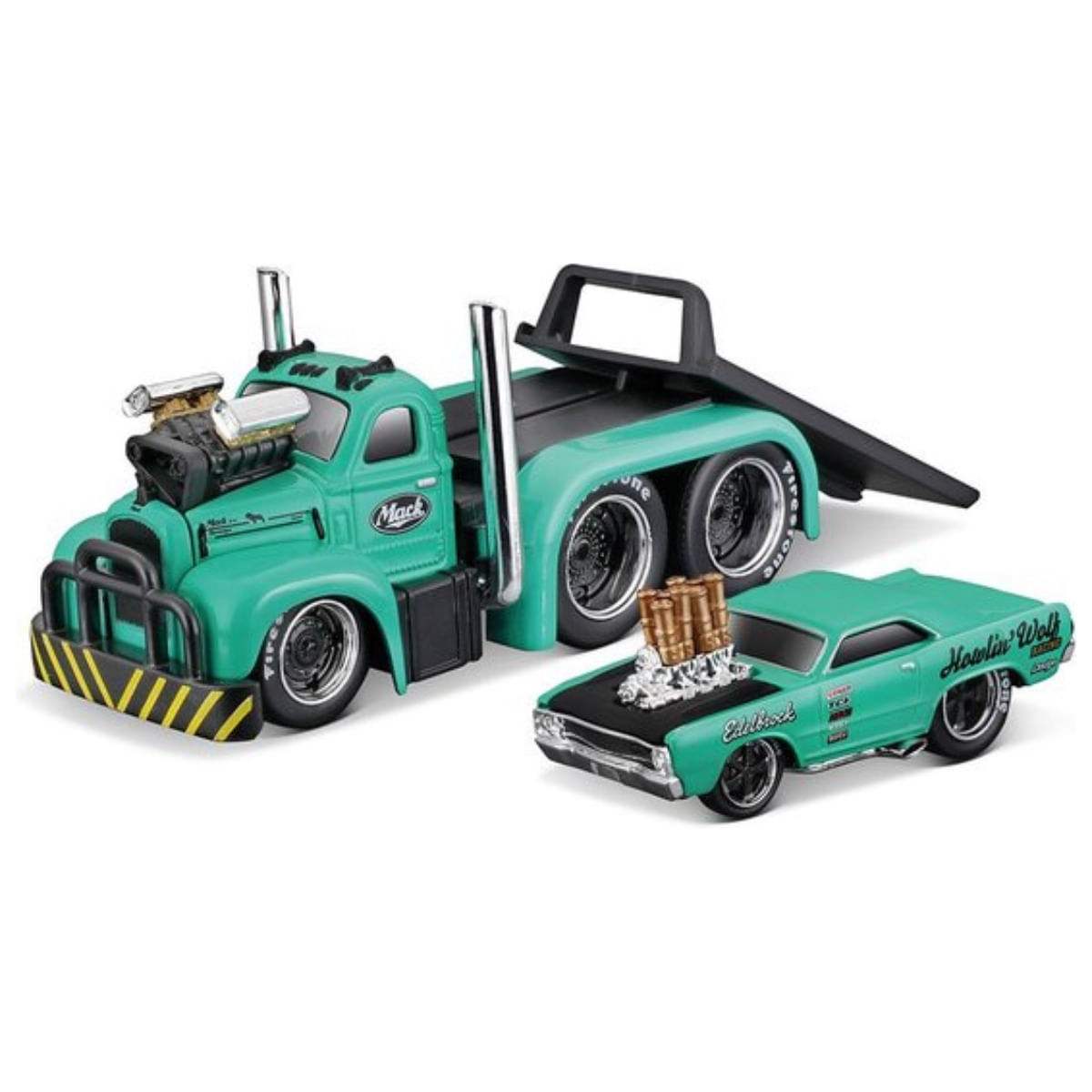 Encontraproduto.com.br - Miniatura Caminhão Mack B61 1953 e Dodge Dart 1968 1/64 Maisto 11542