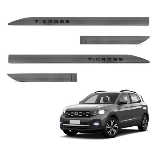 Encontraproduto.com.br - Jogo de Friso Lateral T-Cross 2020 A 2024 Cinza Platinium