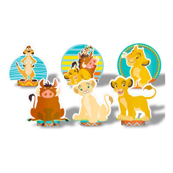 Encontraproduto.com.br - 6 Enfeite Display Decoração De Mesa Tema Festa O Rei Leão