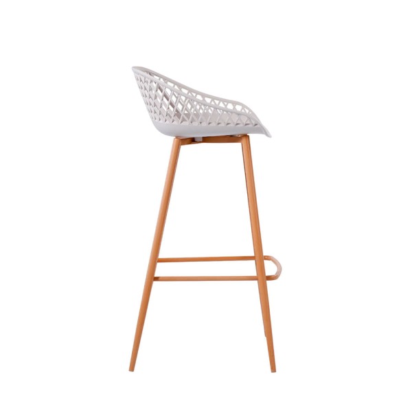 Encontraproduto.com.br - Kit com 2 Banquetas Monaco Assento em Polipropileno e Base em Aço Fratini - Nude