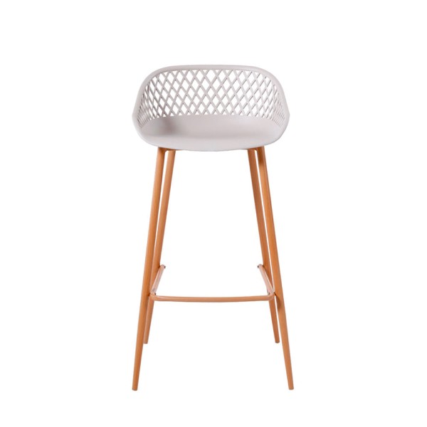 Encontraproduto.com.br - Kit com 2 Banquetas Monaco Assento em Polipropileno e Base em Aço Fratini - Nude
