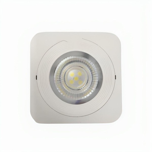 Encontraproduto.com.br - Kit 2 Spot Plafon Sobrepor Quadrado Branco 7x7 Led 5w Bivolt Led:branco Frio 6000k