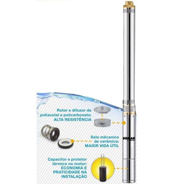 Encontraproduto.com.br - Motobomba Submersa Somar Caneta Inox 2,5